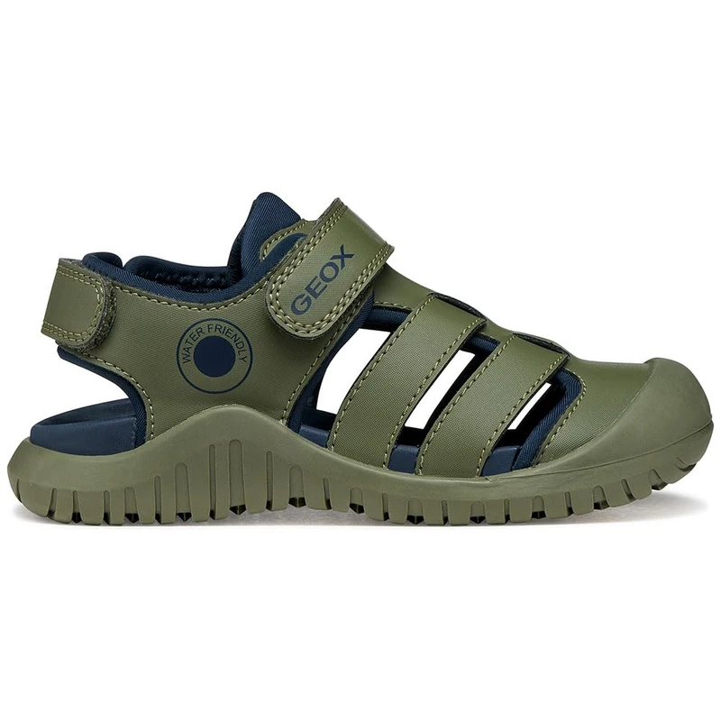 Geox Boy's J S. Fusbetto Pro Bo Sandal, Sage Navy, 32 EU