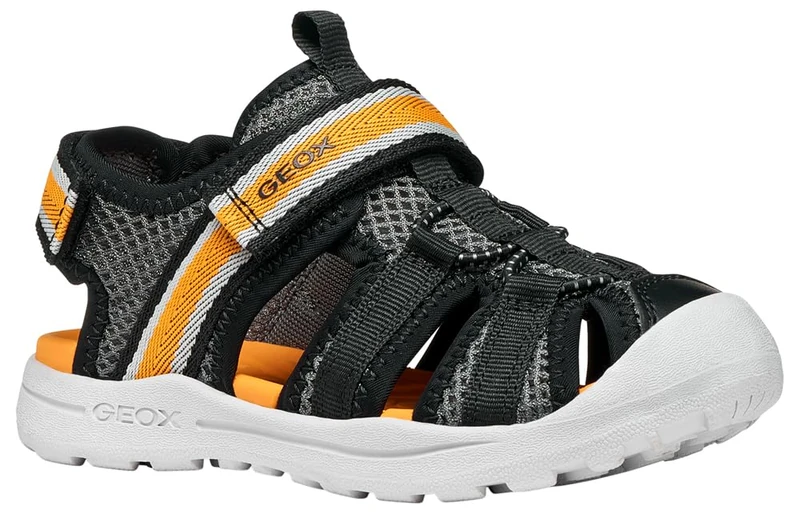 Geox J VANIETT Boy A Sandal, Stone/Orange, 24 EU