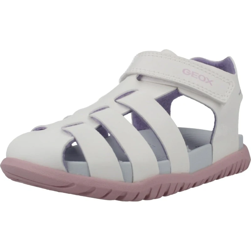 Geox Boys Girls B FUSBETTO GI Sandal, White/Pink, 25 EU