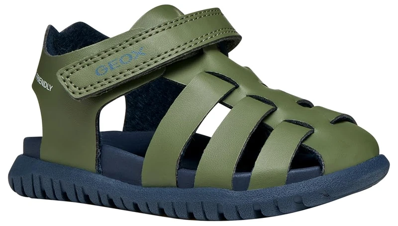 Geox B FUSBETTO BO Sandal, SAGE/Navy, 25 EU