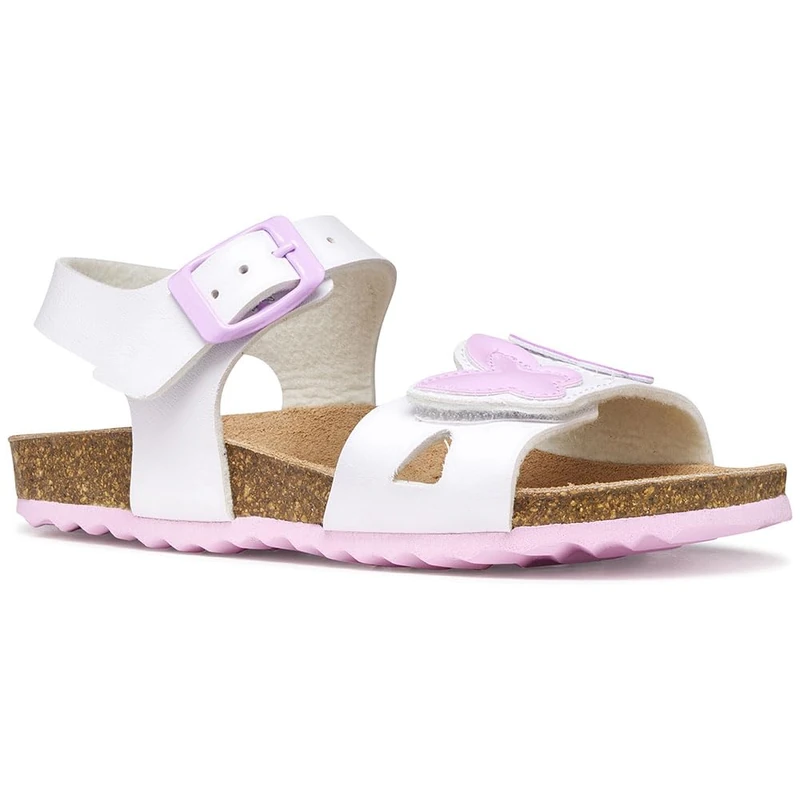 Geox J Adriel Girl A Sandal, White/Pink, 33 EU