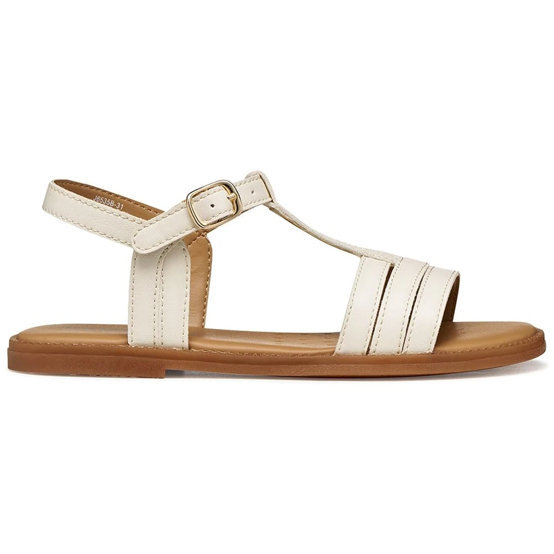 Geox J Karly Girl Sandal, LT Ivory, 39 EU