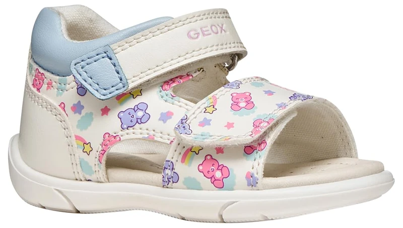 Geox Boys' Girls' B ZAPITO Girl Sandal, White/LT Blue, 26 EU - Image 1