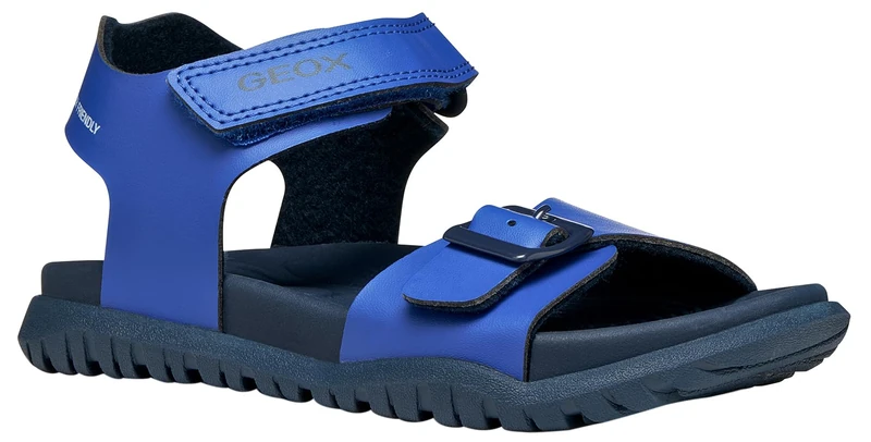 Geox J FUSBETTO BO Sandal, Royal/Navy, 38 EU