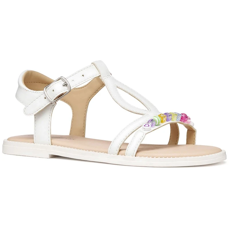 Geox J Karly Girl Sandal, White, EU 36