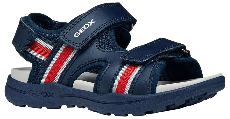 Geox J VANIETT Boy B Sandal, Navy/Red, 38 EU