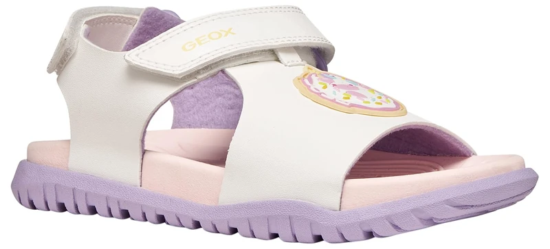 Geox J Sandal Fusbetto Gi, White Lilac, 11.5 UK Child