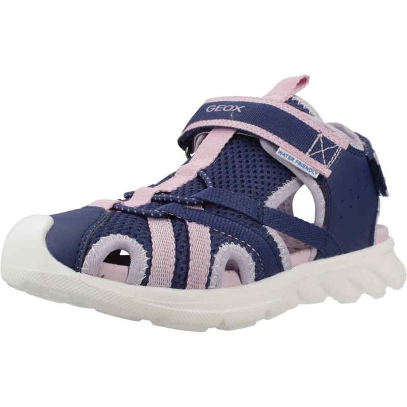 Geox Girl's J Sandal Airadyum Gi, Navy Blue Lilac, 25 EU