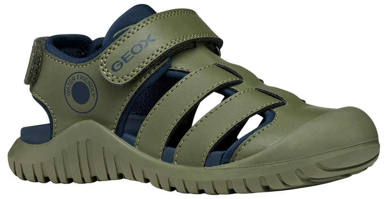 Geox J S. Fusbetto Pro Bo Sandal, Sage Navy, 3 UK