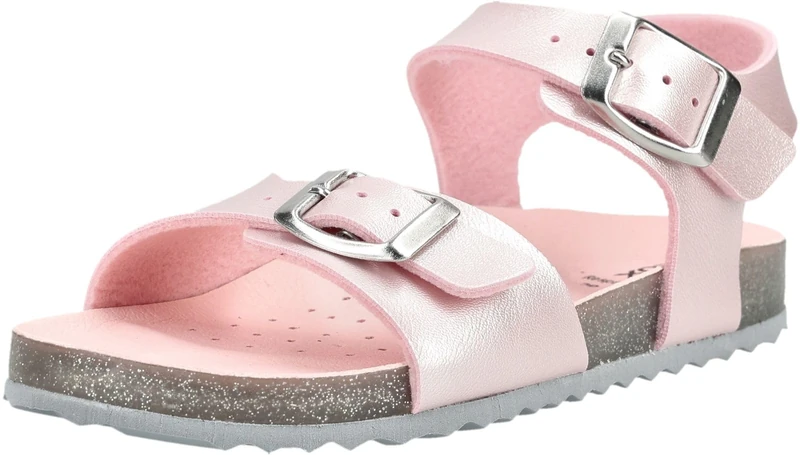 Geox Girl's J Adriel Sandal, Pink Silver, 24 EU