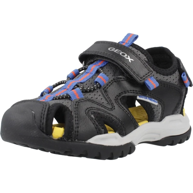 Geox J Borealis Boy C Sandal, Black/DK Grey, 37 EU