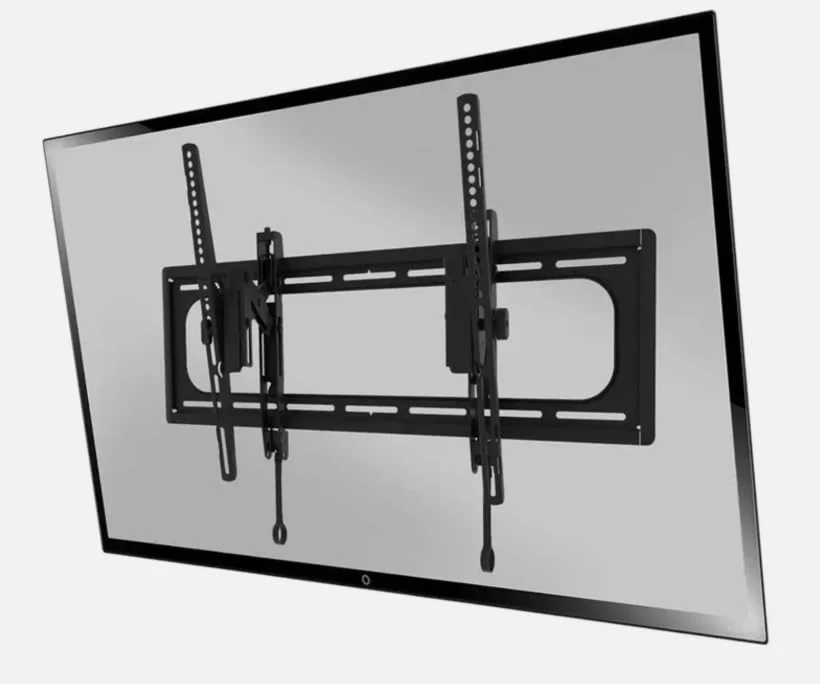 Tilting TV Wall Mount with Side-to-Side Sliding, 14.5 cm Extension, -12° Tilt Range, Above Fireplace Design