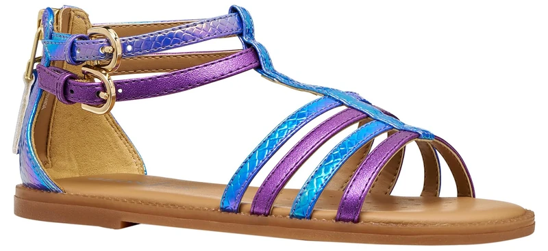 Geox J Karly Girl Sandal, Blossom/DK Purple, 31 EU