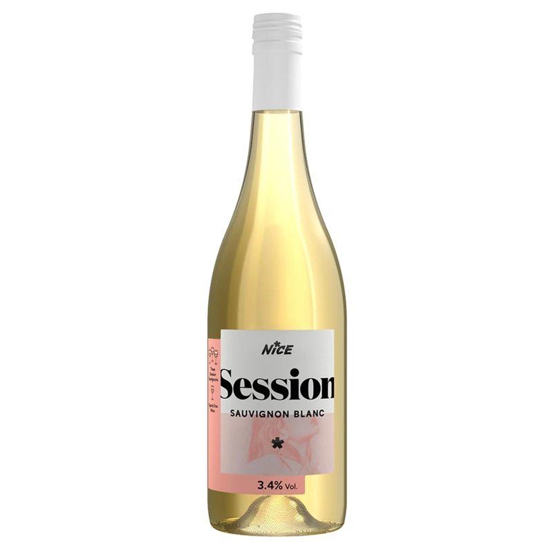 NICE Sauvignon Blanc Session, 3.4%, Low-Alcohol Wine, Crisp, Fresh White Wine with Citrus Hint, 1 x 75cl Bottle (Pack of 6)