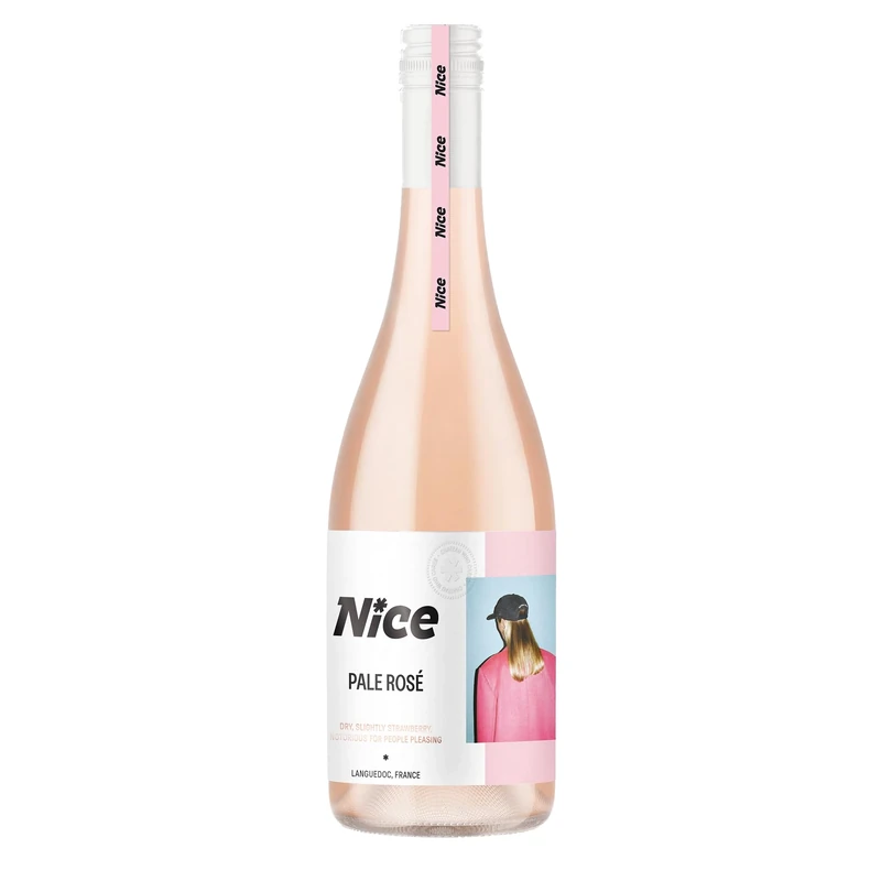 NICE Pale Rosé, French Wine in a Bottle, Dry, Pale, French Rosé from Languedoc, Hint of Strawberry, 1 x 75cl Bottled Wine (Pack of 6)