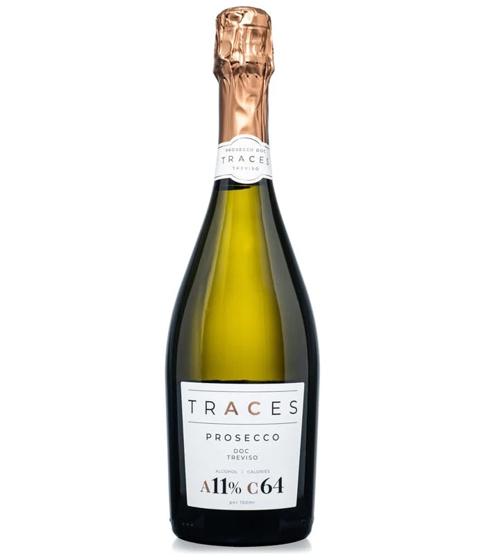 TRACES Prosecco Naturally Lighter, Lower Calorie, Sugar Free - 1 x 750ml (Pack of 6)