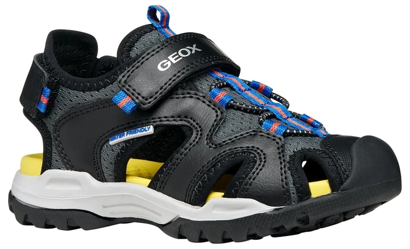 Geox J Borealis Boy C Sandal, Black Dk Grey, 5 UK