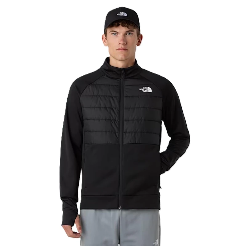 The North Face Men's Reaxion 2.0 Fleece Hybrid Full Zip Jacket, Tnf Black Heather, XL