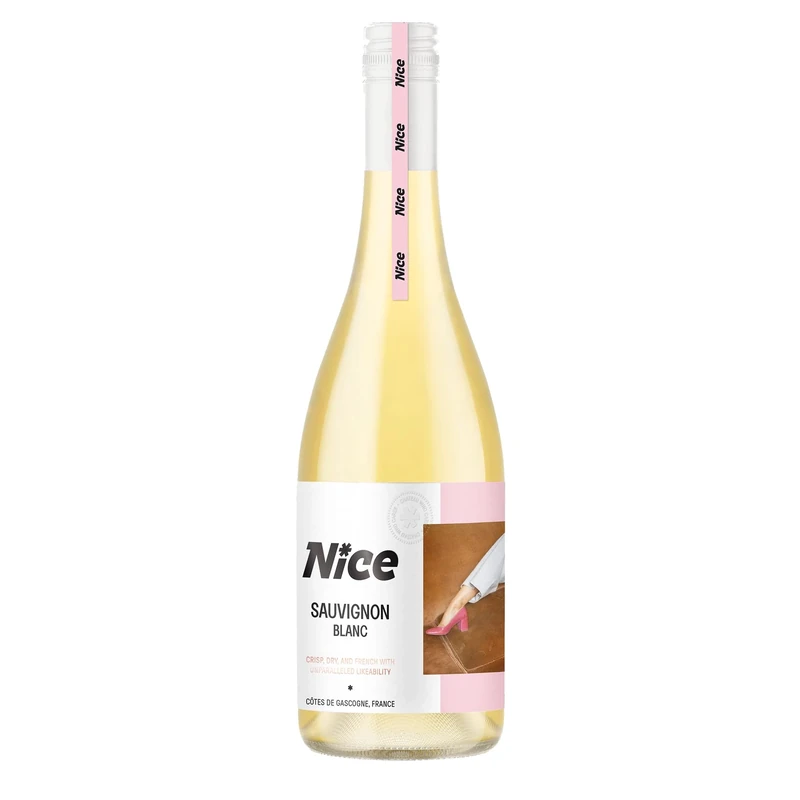 NICE Sauvignon Blanc, Wine in a Bottle, Dry, Crisp, French White Wine from Côtes de Gascogne, 1 x 75cl Bottled Wine (Pack of 6)