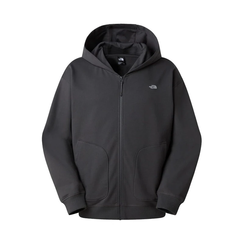 The North Face Unisex Essential Oversize Full Zip Hoodie Jacket, Anthracite Grey, S