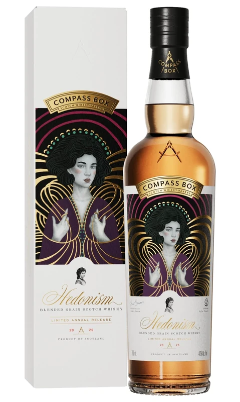 Compass Box - Hedonism Blended Grain Scotch Whisky - Limited Annual Release 2025-46% ABV - Non Chill Filtered - 70cl Bottle