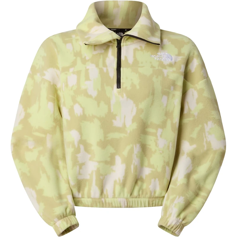 The North Face Women's Mountain Athletics Fleece 1/4 Zip-Prin Sweatshirt, Lemon Mist Painted Moun, M