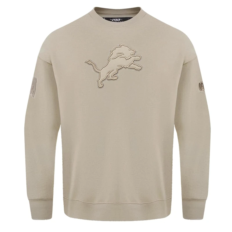 Pro Standard Mens NFL Detroit Lions Neutral Crewneck Sweatshirt Taupe 2Xl
