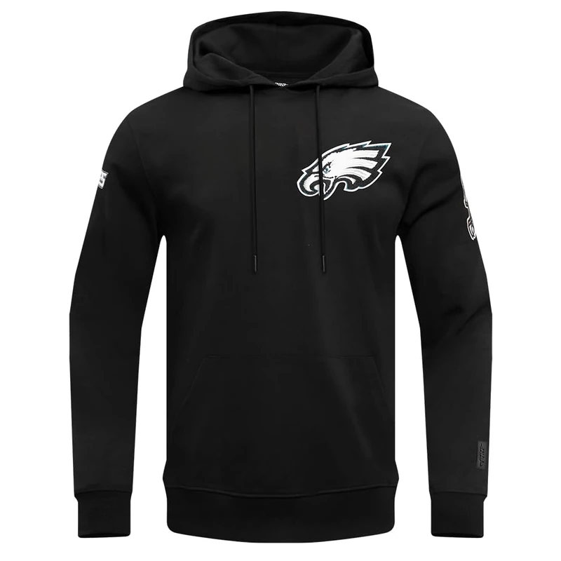 Pro Standard Mens NFL Philadelphia Eagles Classic Chenille Pull Over Hoodie Black 3Xl