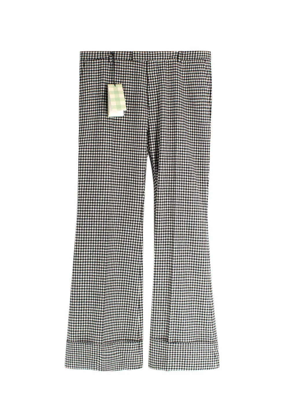 Gucci Pre-Loved Men's X Hahaha Black and White Houndstooth Check Trousers