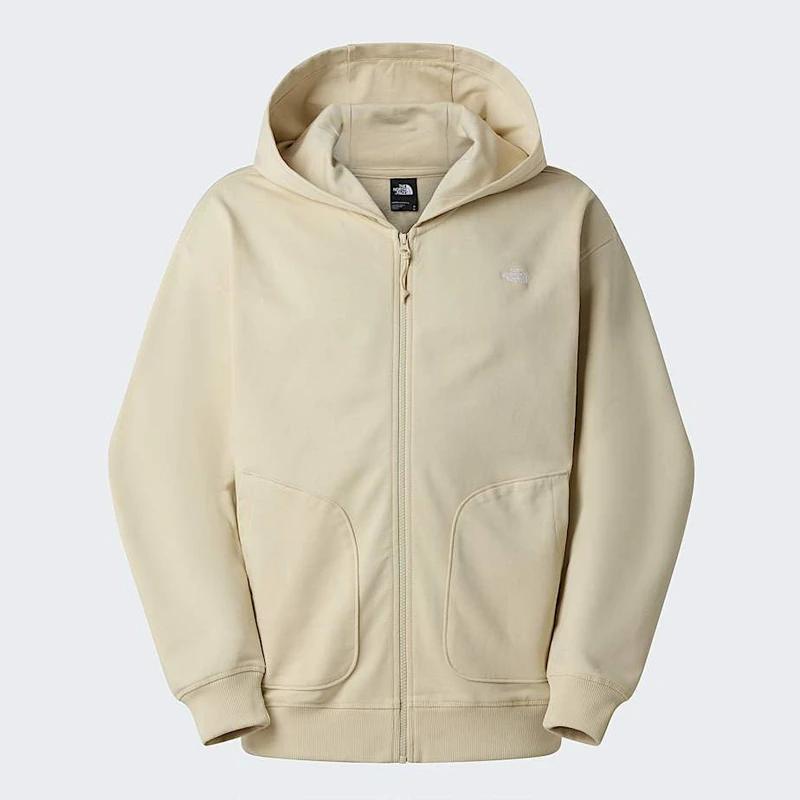 The North Face Unisex Essential Oversize Full Zip Hoodie Jacket, Desert Stone, L