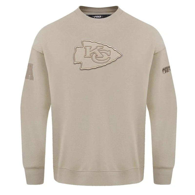 Pro Standard Mens NFL Kansas City Chiefs Neutral Crewneck Sweatshirt Taupe 3Xl
