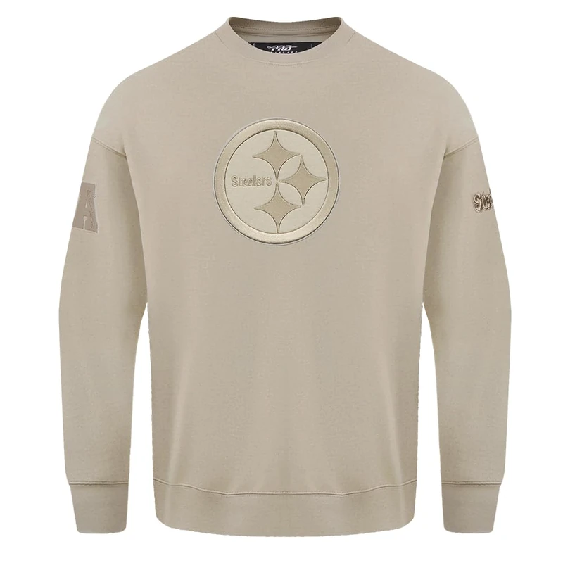 Pro Standard Mens NFL Pittsburgh Steelers Neutral Crewneck Sweatshirt Taupe L - Image 1