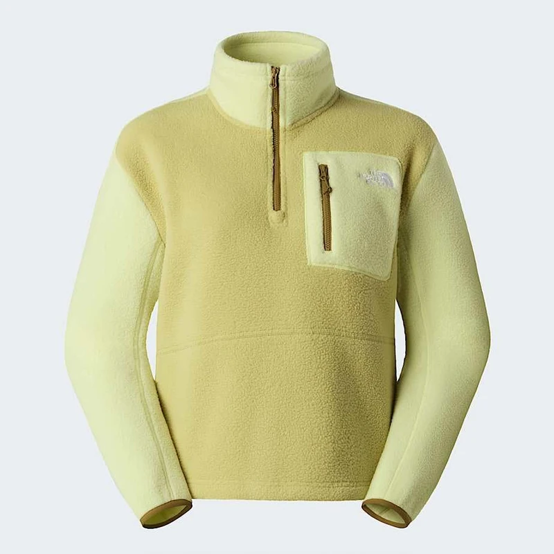 The North Face Women's Yumiori 1/4 Zip Sweatshirt, Pear/Lemon Mist/Cedar, M
