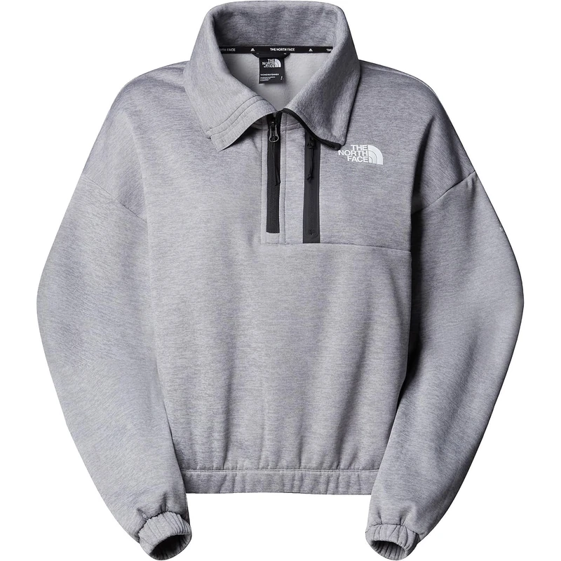 The North Face Women's Ma Fleece Interest 1/4 Zip Sweatshirt, Tnf Pale Grey Heather/M, M