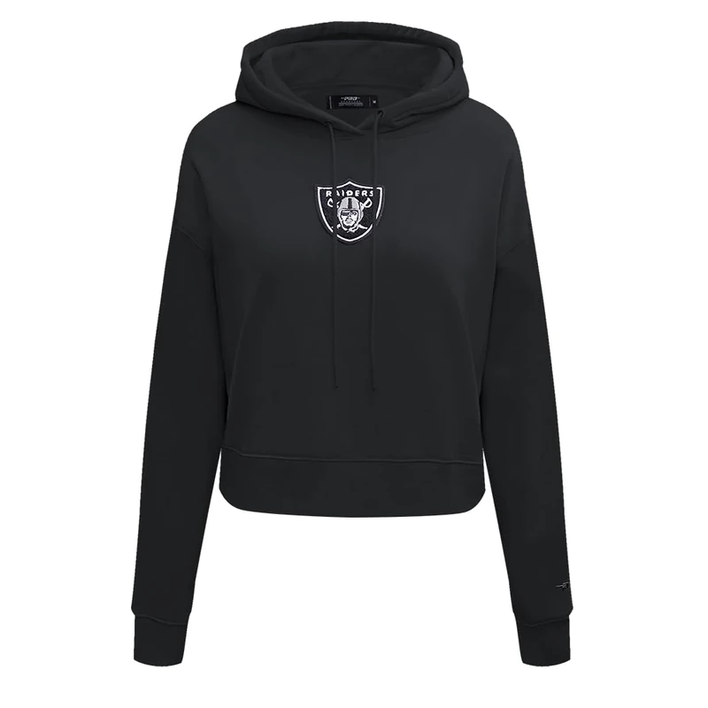 Pro Standard Womens NFL Las Vegas Raiders Classic Chenille Cropped Pullover Hoodie Black S