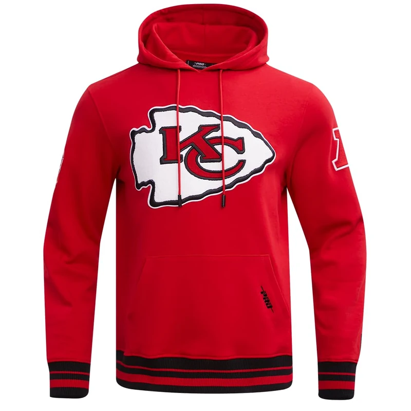 Pro Standard Mens NFL Kansas City Chiefs Retro Classics Pull Over Hoodie Red/Black 3Xl