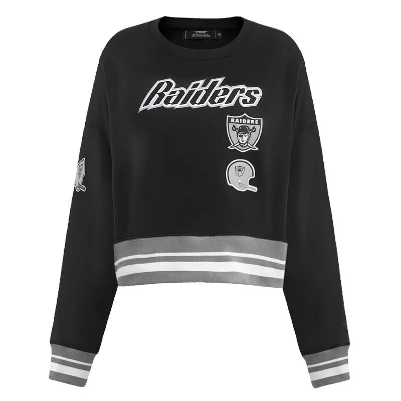 Pro Standard Womens NFL Las Vegas Raiders Retro Classics Crewneck Sweatshirt Black/Gray L