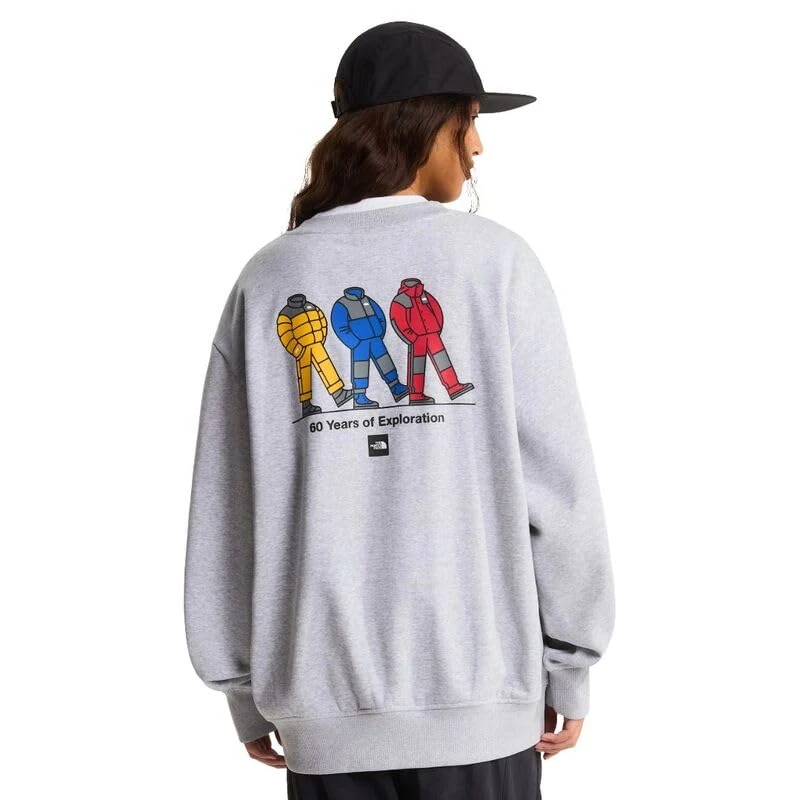 The North Face Unisex Celebration Relaxed Crew-Graphic Sweatshirt, Tnf Light Grey Heather, L - Image 1