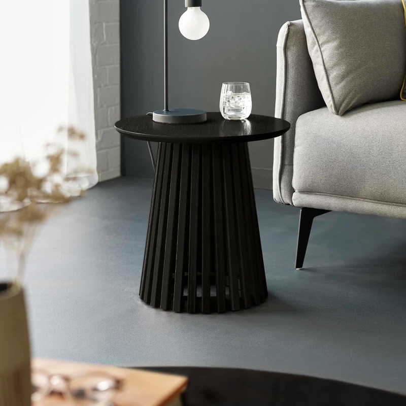 Julian Bowen Ollie Black 45cm Round Lamp Table