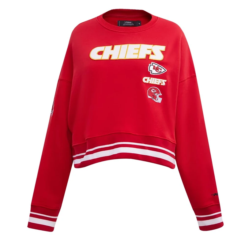 Pro Standard Womens NFL Kansas City Chiefs Retro Classics Crewneck Sweatshirt Red L