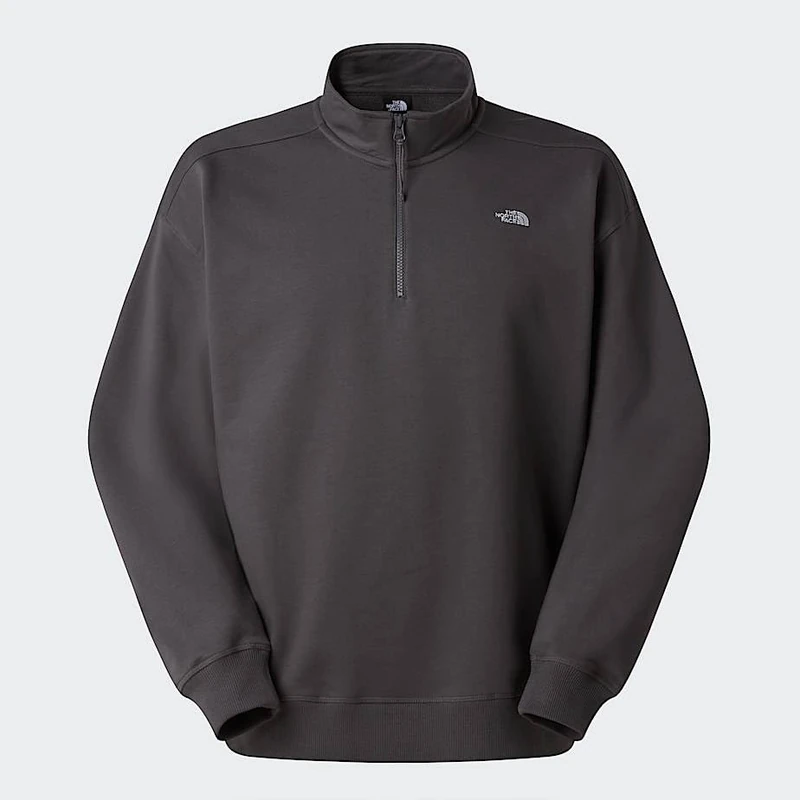 The North Face Unisex Essential Light Relaxed 1/4 Zip Crew Sweatshirt, Anthracite Grey, XS