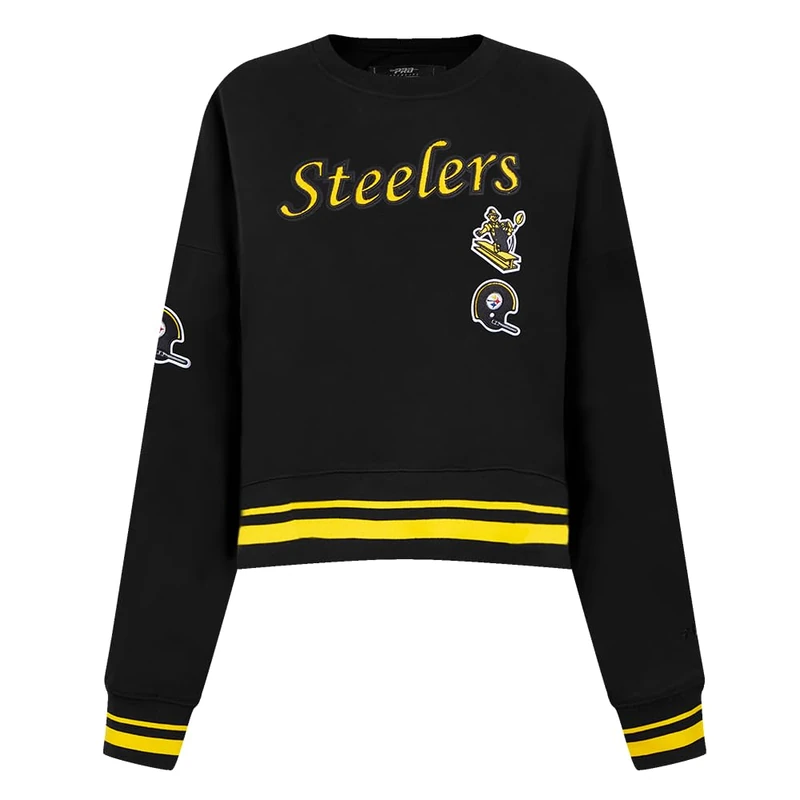 Pro Standard Womens NFL Pittsburgh Steelers Retro Classics Crewneck Sweatshirt Black/Yellow Xs
