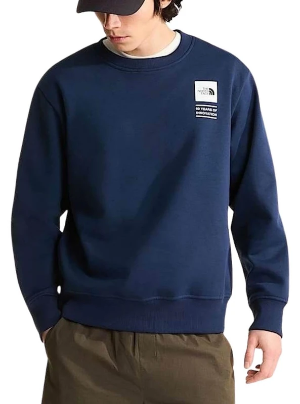 The North Face Unisex Celebration Relaxed Crew-Graphic Sweatshirt, Summit Navy, XL