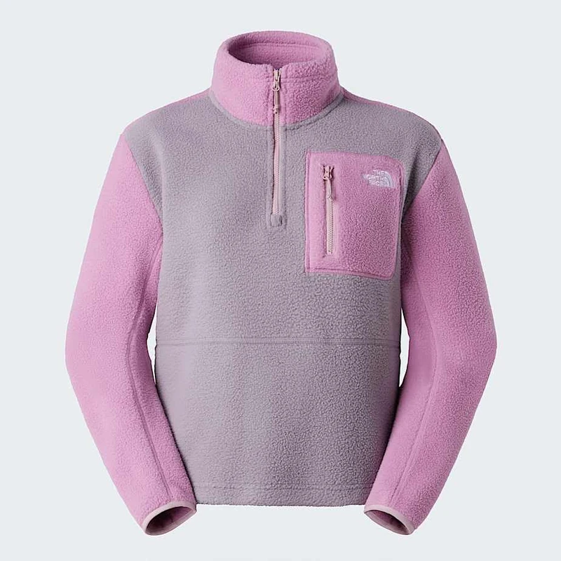 The North Face Women's Yumiori 1/4 Zip Sweatshirt, Transcendent Grey/Hushe, M