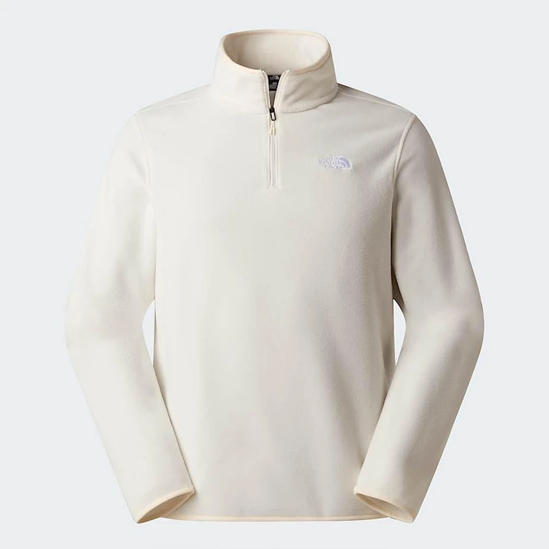 The North Face Men's Glacier Fleece 1/4 Zip Sweatshirt, White Dune, L