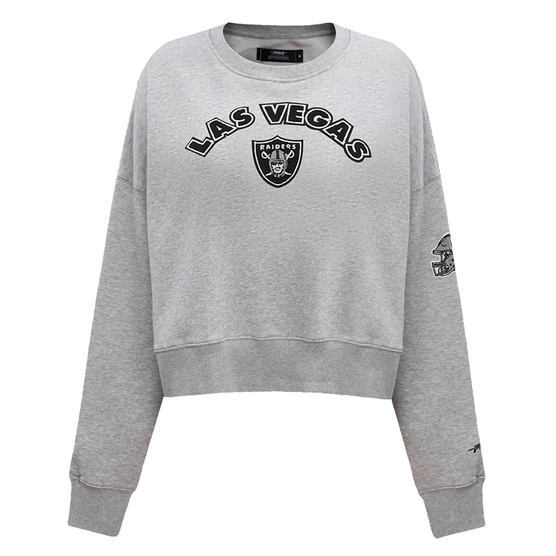 Pro Standard Womens NFL Las Vegas Raiders Classic Chenille Crewneck Sweatshirt Heather Grey M