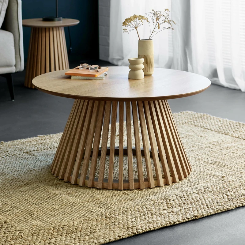 Julian Bowen Ollie Natural Oak Effect 80cm Round Coffee Table