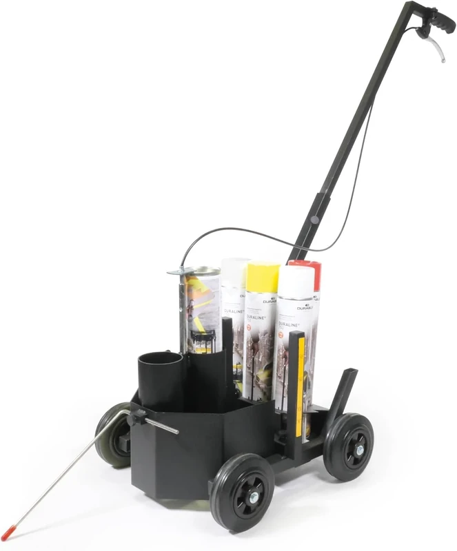 Durable DURALINE EasyTrack Floor Marking Trolley - Adjustable Spray Paint Tool - Helps Evenly Distribute Spray Paint - Dual Can System - Image 1