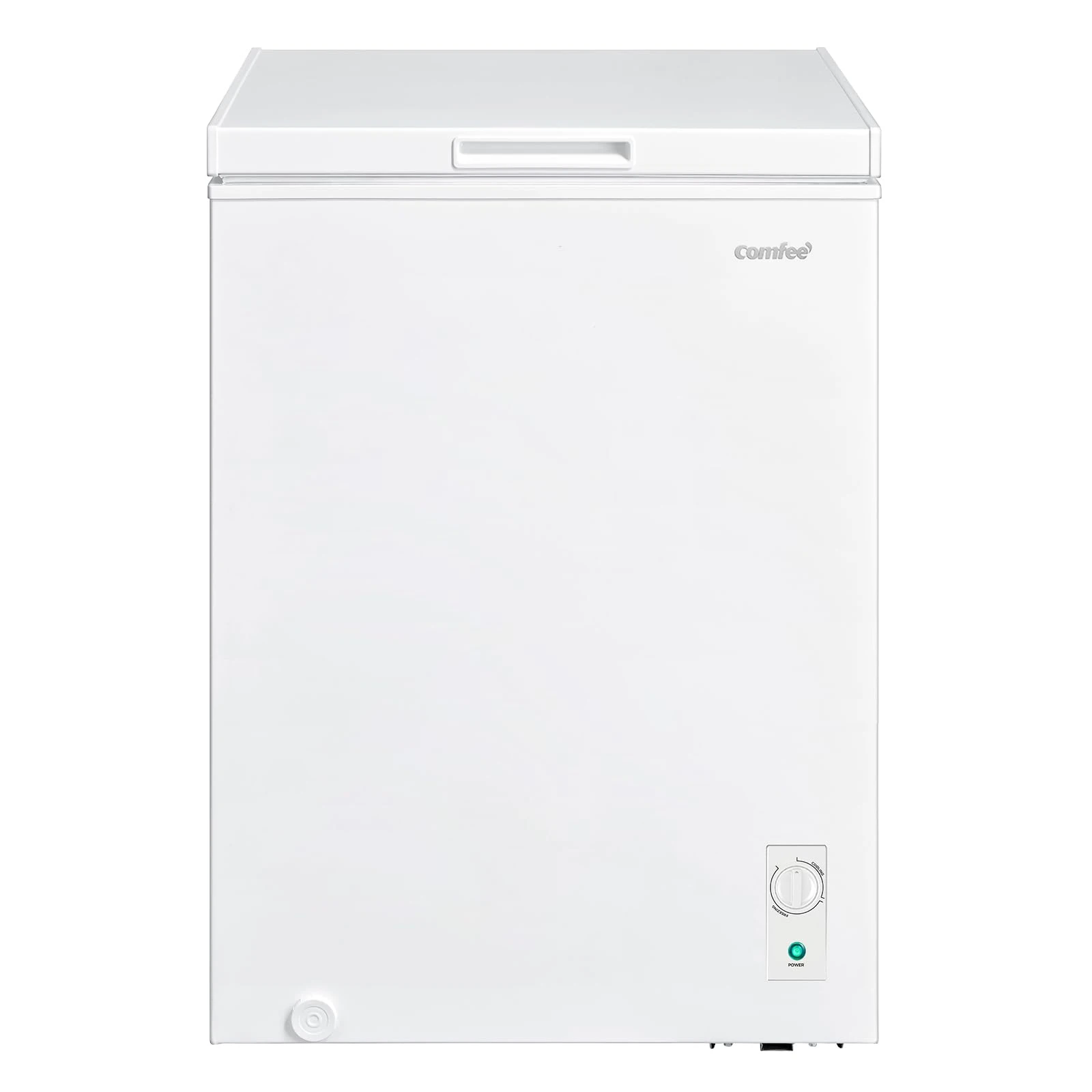 COMFEE' RCC102WH2UK(E) 99L Freestanding Chest Freezer, with Freezing and Refrigeration Conversion, Inverter Compressor, 4 Star Freezer Rating, Suitable for Outbuildings, Garages and Sheds - White