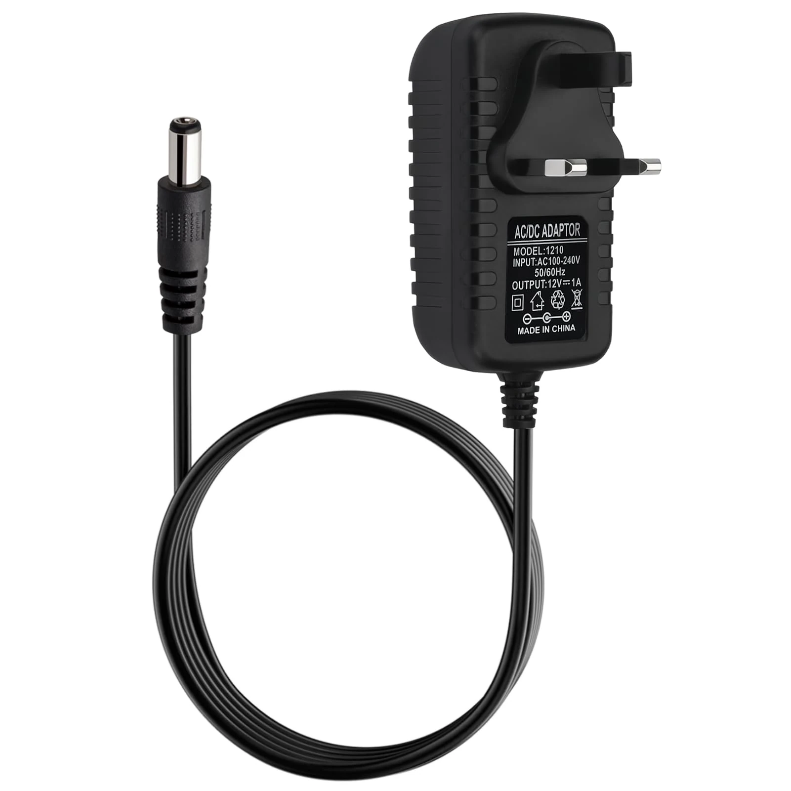 12V 1A Power Supply Adapter AC to DC 12V 1A 12W UK Converter Charger 100-240V AC to 12 V DC for CCTV Cameras Routers LED Strips Yamaha Keyboards Home Appliances 5.5x2.5mm & 5.5x2.1mm DC Plug